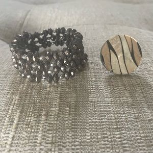 Bead bracelet and Pier 1 adjustable ring